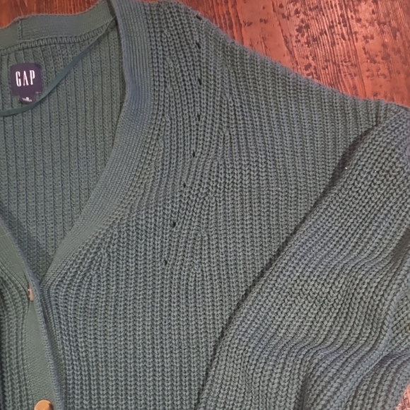 GAP Forest Green Button-Up Cardigan - Picture 3 of 4